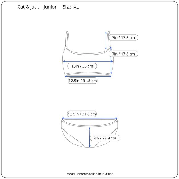 Cat & Jack Junior Girls Bikini Set Pink/Neon Green Two-Piece Swimwear Size XL - Picture 3 of 9